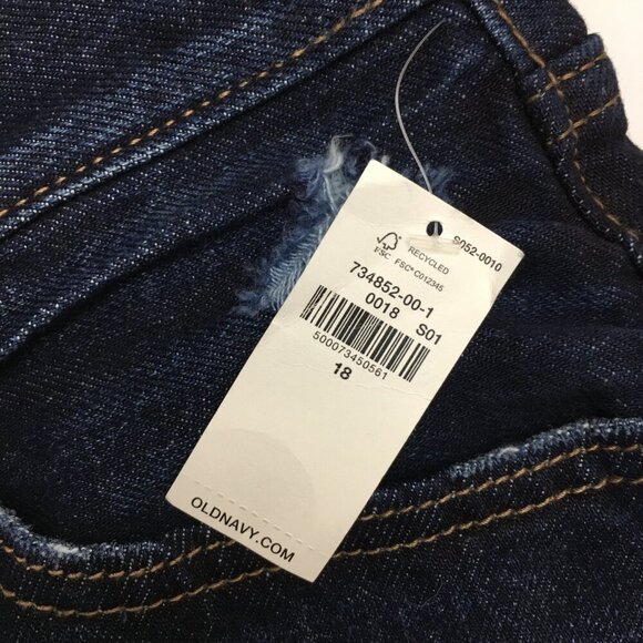 NEW Old Navy Denim Jean Shorts Slouchy High Rise Distressed Frayed Hems size 18 - Picture 4 of 9